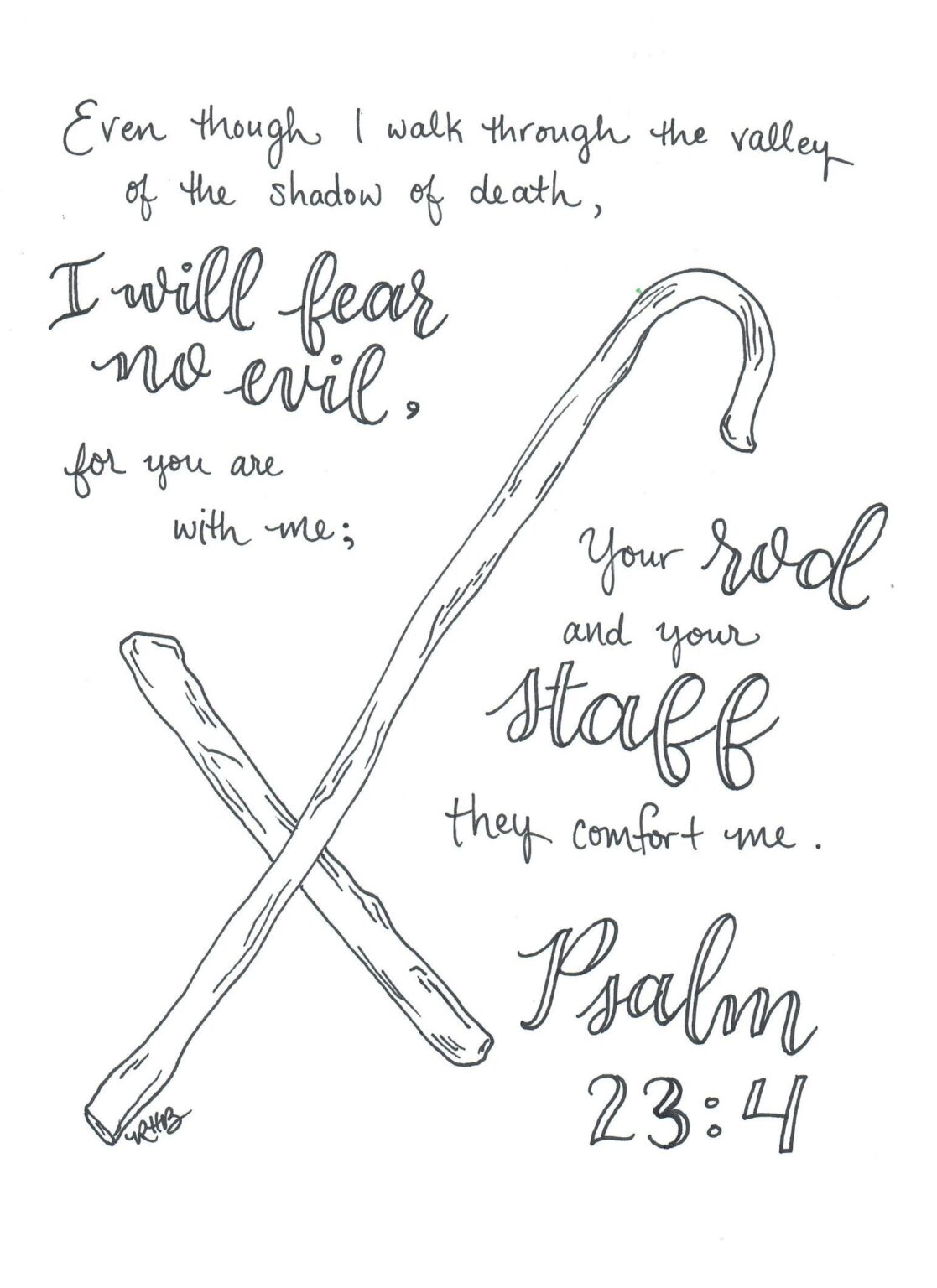 Psalm 23 Coloring Page Free Coloring Pages